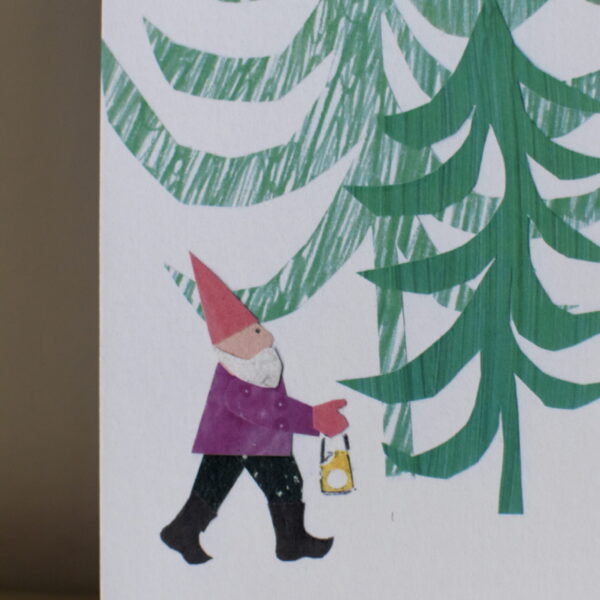 Dwarf with a lantern - greetings card