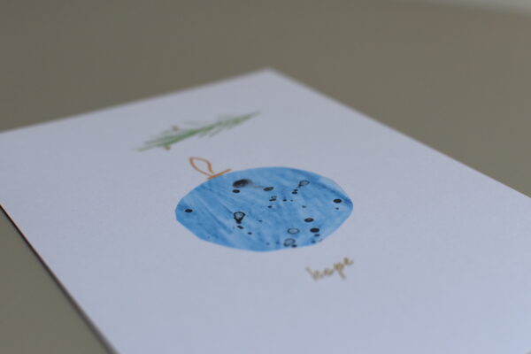 Blue bauble - hope - greetings card