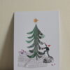 Dwarf decorating the Christmas tree - greetings card - obrazek 2