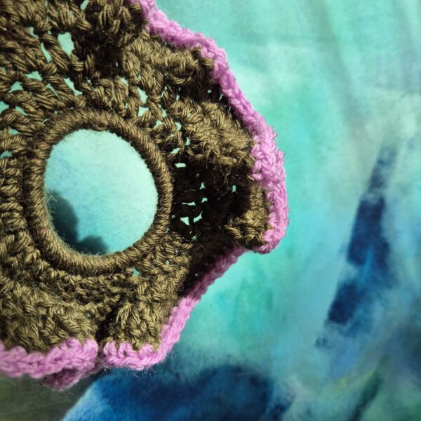 Green-lilac scrunchie with silk