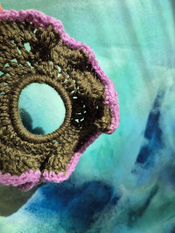 Green-lilac scrunchie with silk