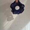 Dark blue silk&wool scrunchie - obrazek 2