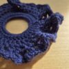 Dark blue silk&wool scrunchie - obrazek 3