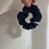 Greenish blue silk&wool scrunchie - Image 2